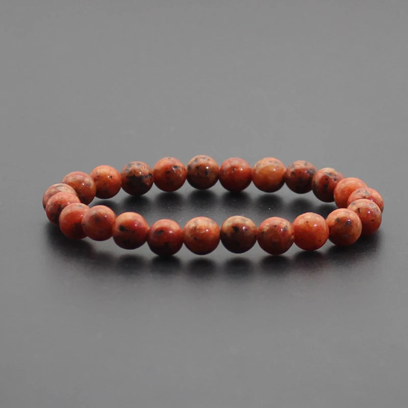 Beaded Bracelet 8mm Natural Stone Beads Black Onyx Lava Tiger Eye Agate Quartz Healing Energy For Women Men Yoga Chakra Jewelry