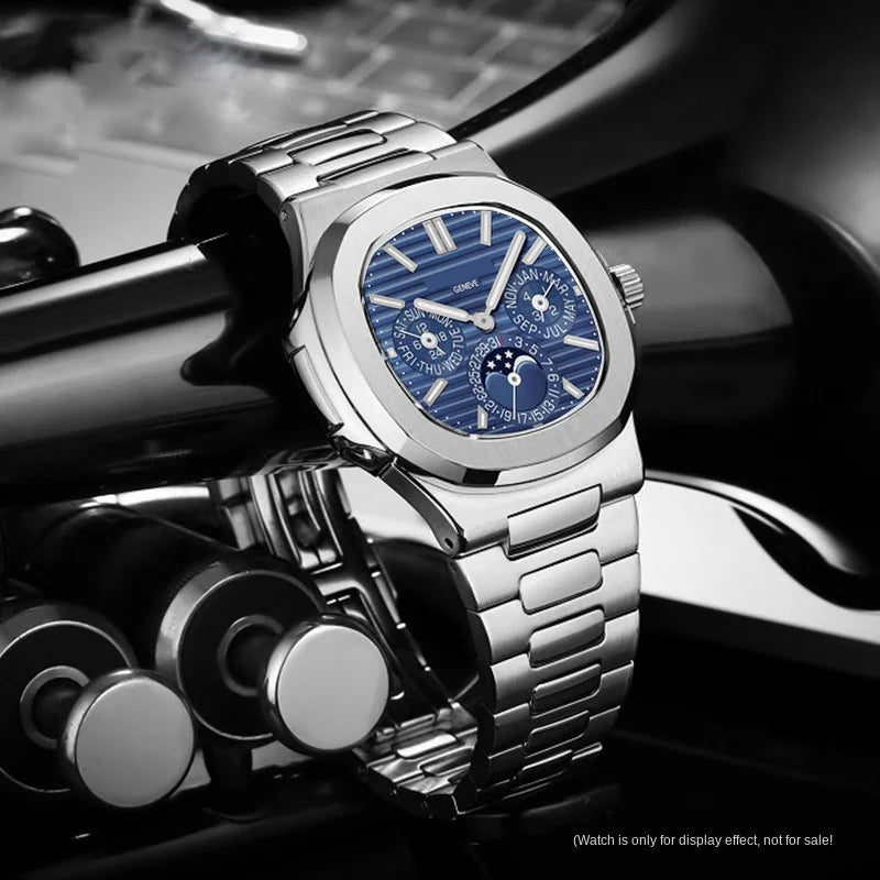 Solid stainless steel band bracelet, metal band with folding buckle, suitable for Patek Philippe Nautilus 5711 / 1A010 25mm-13m