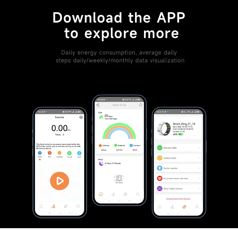 Xiaomi SR08 Smart Ring 5ATM Waterproof Display Screen Health Monitor Multi Sports Modes Sleep Monitoring Heart Rate Men Women