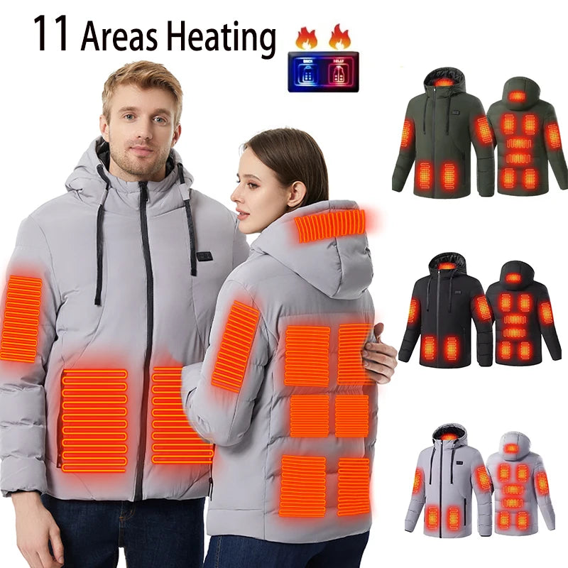 Heated Jacket 11 Areas Heated Jacket Men Electric Heating Jacket Usb Heated Jacket Hooded Heated Bodywarmer Heated Down Jacket