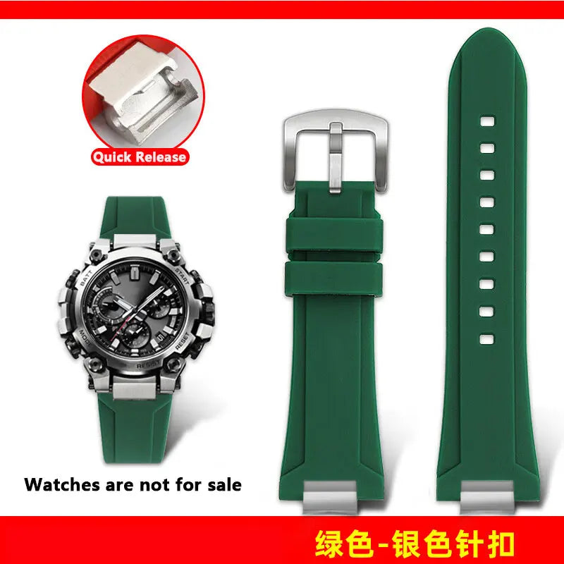 MTG-B3000 silicone watch strap for Casio G-SHOCK series MTG-B3000B/BD modified quick release waterproof silicone strap wristband